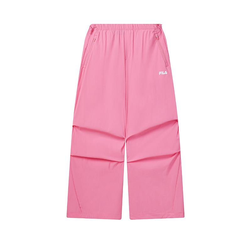 

FILA Original Fashion Simple Solid Classic Retro Sports Loose Woven Casual Pants Women bottoms Bright-Peach Rose-Pink F11W629801FPK L