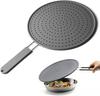 Heat Resistant Silicone Splatter Screen Pan Cover Oil Splash Guard Strainer Drain Board Cooling Mat for Cooking Baking Essential