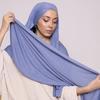 Muslim Cross Jersey Instant Hijab Tie-Back Instant Shawl Scarf Headband Women Custom Solid Color Headwrap