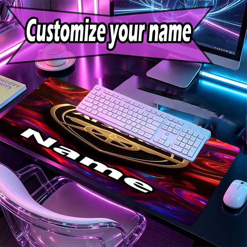 Custom Name Personalized football team Pattern Mousepad, Laptop PC Desk Mat, Decorative Desk Mat for Home Keyboard Pad Gift