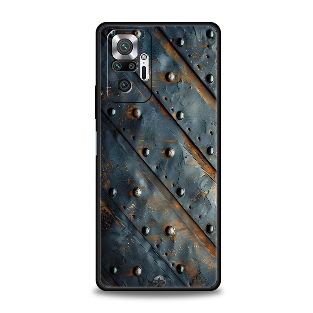 Vintage Industrieller Stil Rostige Handyhülle für Redmi 14C 10C Note 15 14 13 12 10 11 K40 Pro Plus Stoßfeste Weiche TPU-Schale