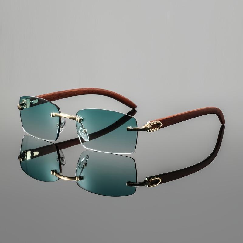 3 Pcs Men's Metal Square Frameless Retro Elegant High-end Light Luxury Casual Fashion Glasses