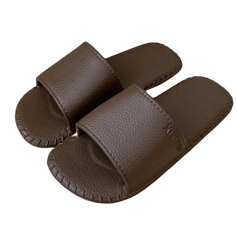 Retro Leather-Texture Summer Slippers for Men and Women - Lightweight, Cool, Casual Home Wear, In Stock