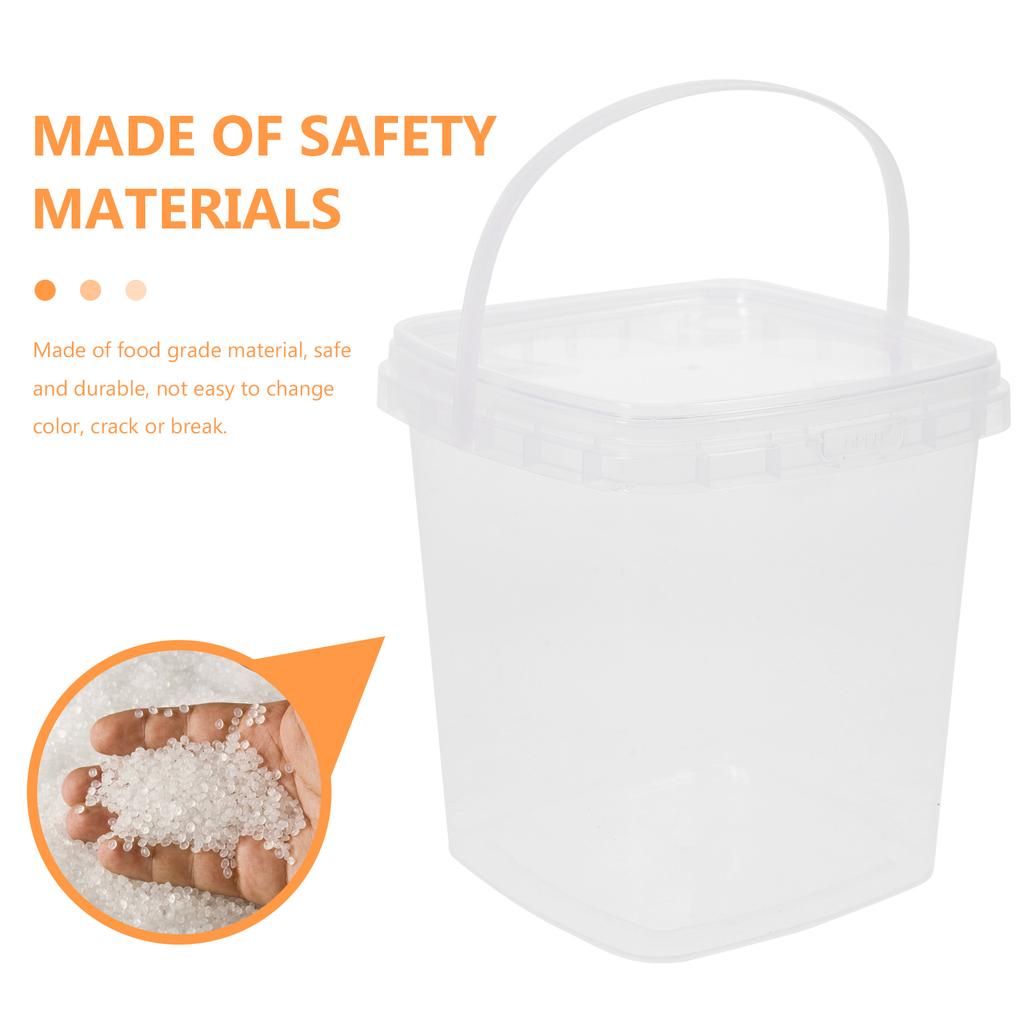 Milk Tea Bucket Food Storage Fruits Snacks Clear Ice Cream with Lid Container Cold Drink Popcorn