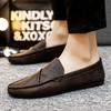 Men's Brown Waterproof Non-Slip Lightweight Moccasin Loafers - British Style Casual & Soft Sole