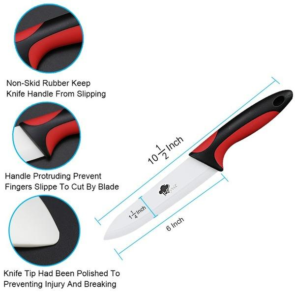 Kitchen Knife Set Ceramic Knives Paring Utility Slicing Chef 3 4 5 Inch White Zirconia Blade Fruit Vegetable Knife Tools Cutter