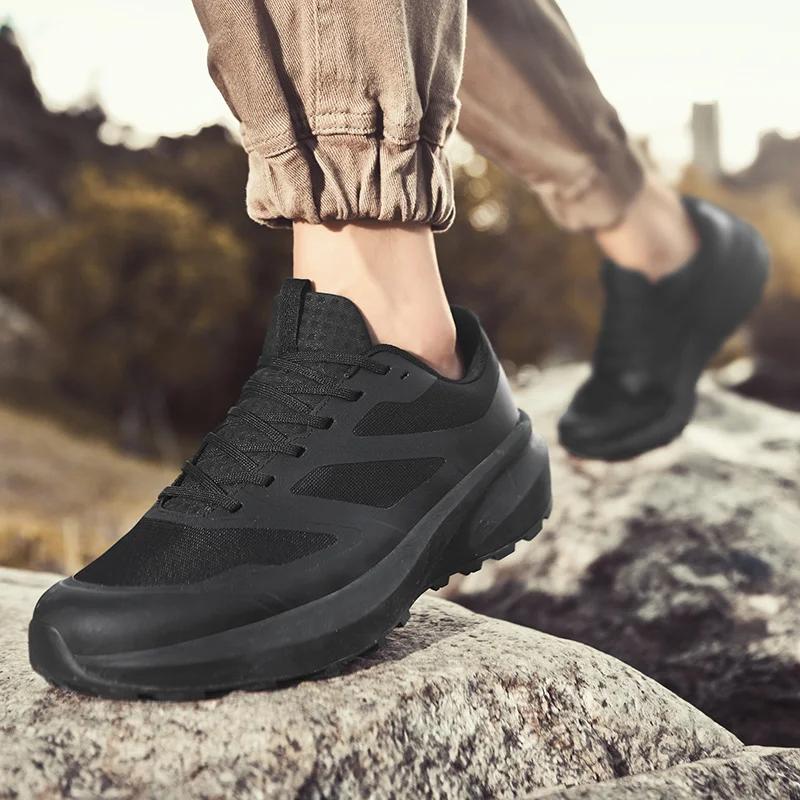 Men's Sports Shoes Male Casual Lightweight Non-slip Sneaker Outdoor Mesh Breathable Lace Up Running Shoes Zapatillas De Deporte