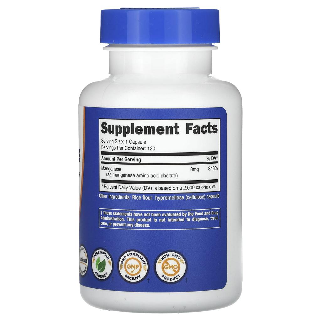Manganese, 8Mg, 120 Capsules