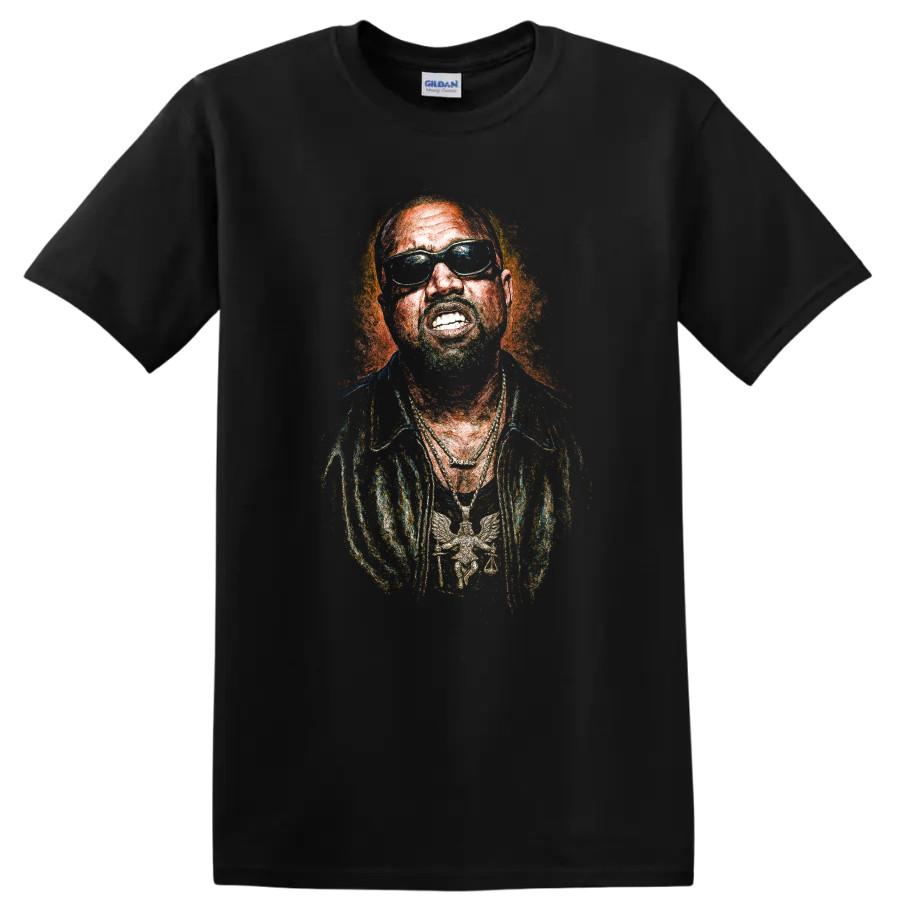 Kanye West Stylized Portrait T Shirt Negative Thermal Effect Hip Hop Tee