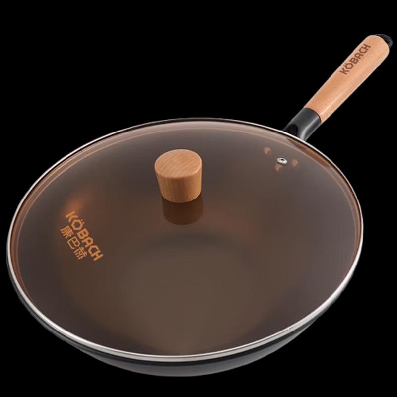 Kangbach 32cm Traditional Iron Wok with Lid