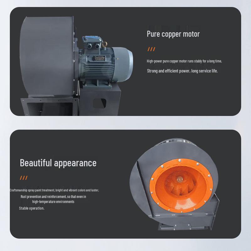 Explosion-Proof Variable Frequency Centrifugal Fan 4-72A for Industrial Dust Removal and Ventilation.