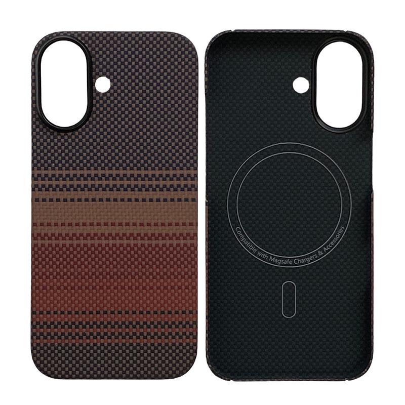 Apple iPhone 17 Ultra-thin Kevlar Case with Magnetic Suction, Alloy Frame, Aramid Fiber, and Half-wrapped Design