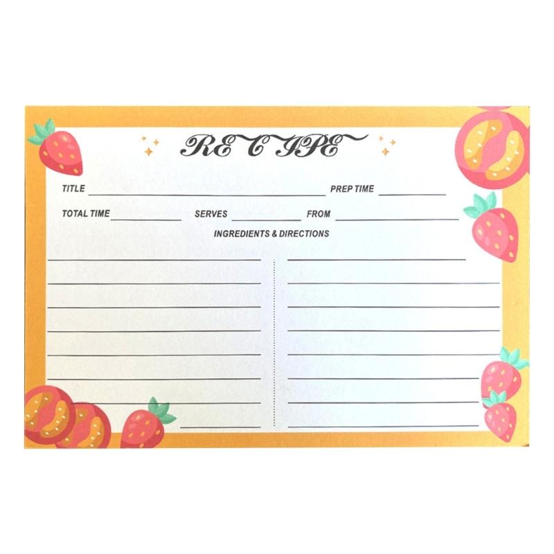 50Pcs Colored Recipe Index Cards Double Sided Recipe Cards with Lines for Weddings, Bridal Shower, Christmas Party Favor