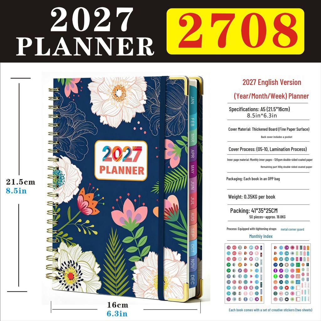 Plánovač 2026-2030: Horko prodávaný přeshraniční denní zápisník