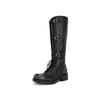 Cowhide Version Miu Home Thick-soled Heightening Boots Long Boots Women's Autumn and Winter High Knight Boots Wide Cowboy Boots