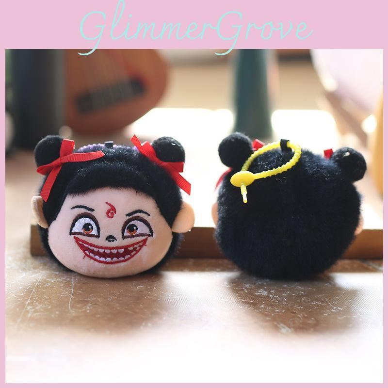 Nezha Aobing And Plush Doll Pp Cotton Plush Keychain Collectors Gift For Fans
