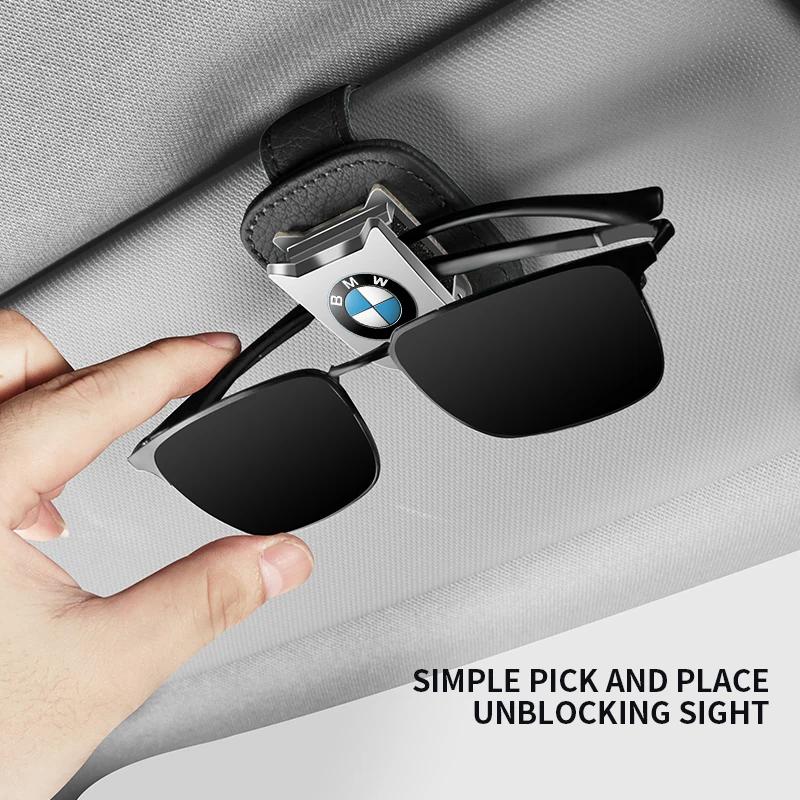 Multifunction Car Sun Visor Glasses Clip Leather Eyeglasses Clip For bmw 50 anniversary e46 e39 e90 e60 e30 f10 f11 f20 x1 x3 x5