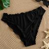 1 Piece Solid Women Bikini Bottoms Vintage Mid Waist Butts Briefs Swimsuits Panty