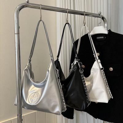 Women Street Style Large Capacity Single Shoulder Underarm Tote Bucket Bag For Daily Travel