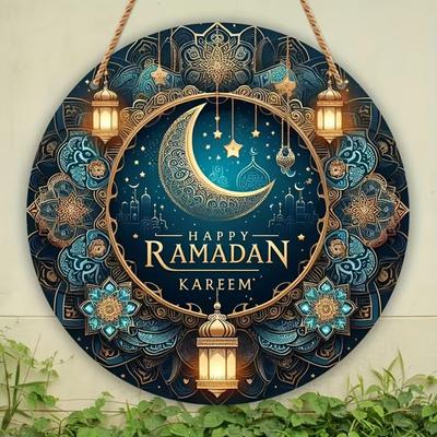 1PC Ramadan Kareem Car Hanging Ornament, Islamic Moon Design, Housewarming Gift, Versatile Festive Decoration for Christmas