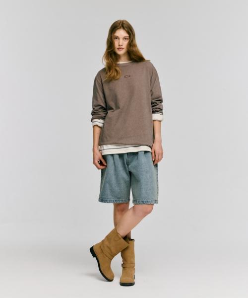 DEPOUND Box Logo Long Sleeve T-Shirt [Brown]