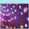 Stars Snowflakes Outdoor Solar Led String Lights Tent Decor For Camping And Party
