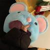 Cartoon cute little blue mouse upright ear plush pullover hat children autumn and winter sweet and versatile outdoor warm ear protection headgear
