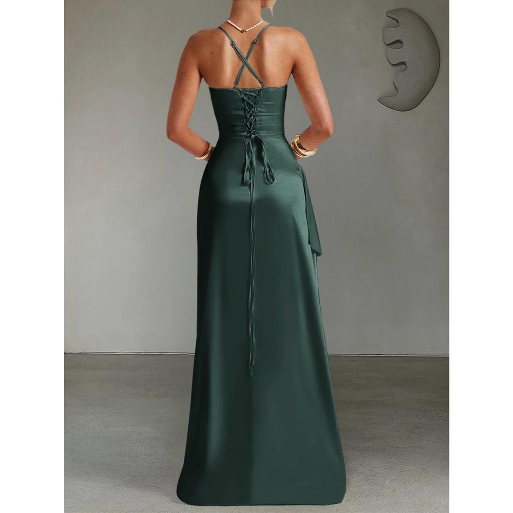 LYRIA Women Dress Elegant Fashion Beautiful Women's Dresses Party Night Dresses Evening New Y2K Sexy Halter Wrap Hip Long Dresses