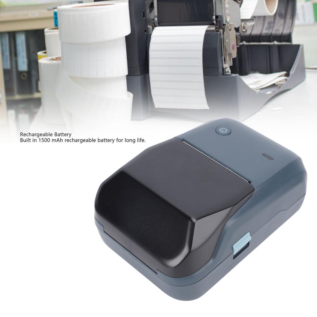 Bluetooth Label Maker Automatic Recognition Rechargeable Portable Inkless Thermal Label Printer with 2x1.18 Inch Tape for Business Home