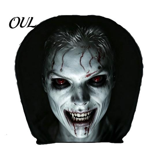 Car Headrest Cover Universal Cover, Scary Face Protective Seat Protector Accessory for Holiday Most Vehicles, Easy to Install Automotive Interior