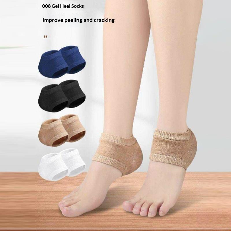Gel Silicone Heel Protector Sleeve Heel Pads Heel Cups Plantar Fasciitis Support Feet Care Skin Repair Cushion Half-Yard Socks