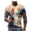 Men's 3D Printed T-Shirt Colorful Animal Plant Pattern Printing Short Sleeve O-Neck Pullover Casual Top