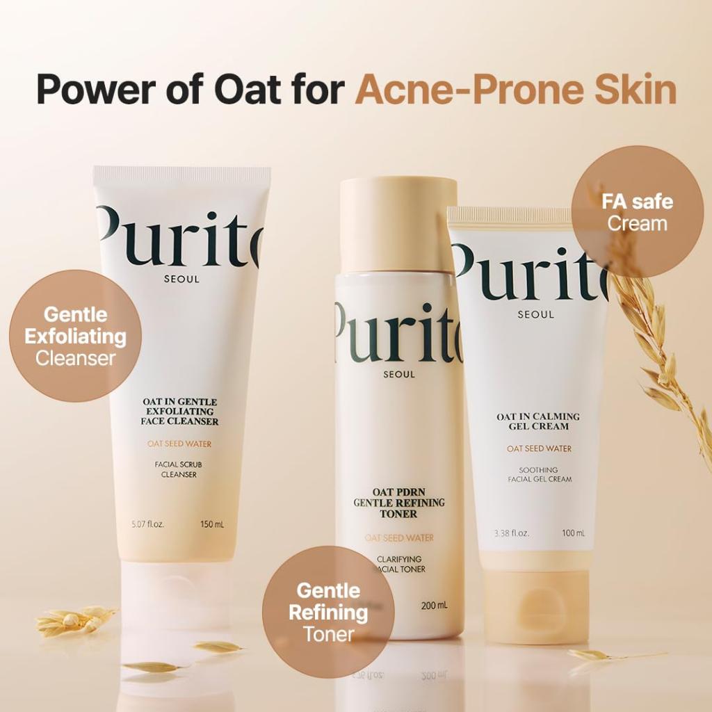 Purito Oat PDRN Gentle Refining Toner 200ml Hydrating Soothing Face Toner Gentle Exfoliating Skin Texture Korean Skincare