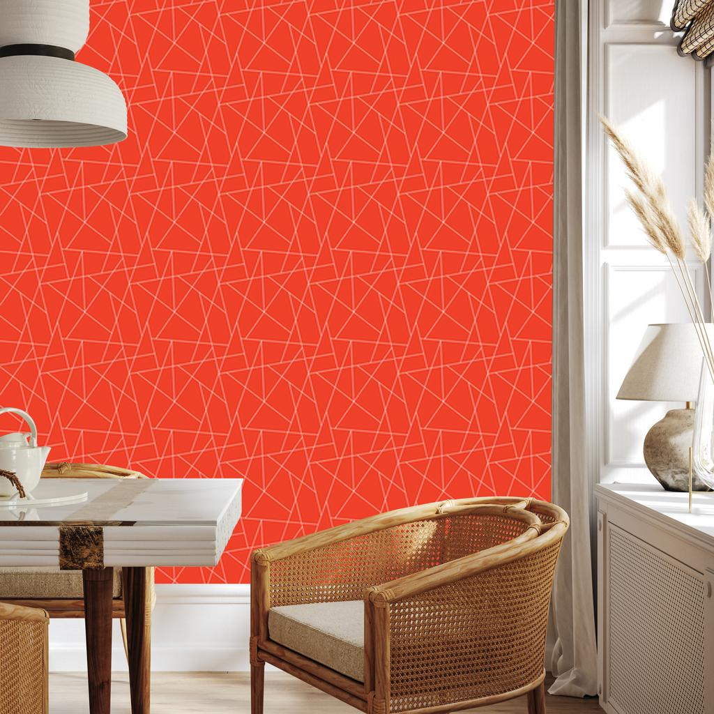 Wallpaper Geometric pattern background red, center red 50x1000