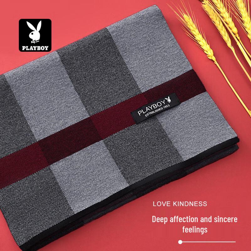 PLAYBOY Men's Autumn Winter Warm Wool Blend Scarf