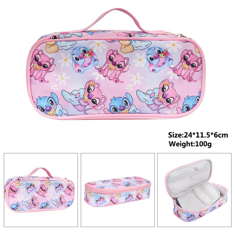 Stitch Stitch Pencil Case Pink Stationery Case Girl Pencil Case Elementary And Secondary School Bag