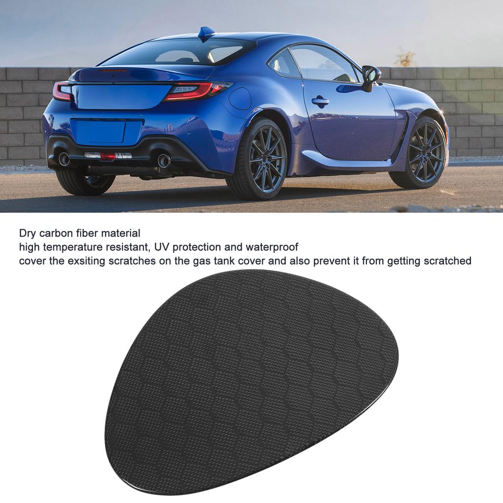 Fuel Tank Cover Trim Dry Carbon Fiber Stylish Gas Tank Cap Sticker Replacement for Toyota Subaru BRZ 2022 Onwards