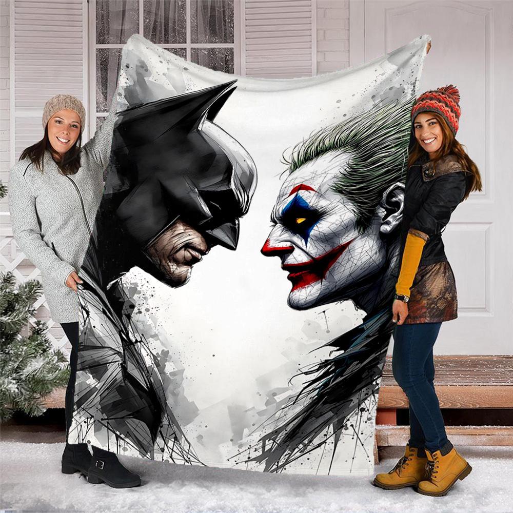 1pc Batman, Joker Outdoor Flannel Throw Blanket Soft, Lightweight & Warm