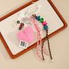 Trendy Soft Bag Detail Unique Heart Pattern Polyester Keychain Accessory Pendant For Purse Handbags Bags Keys
