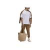 Jordan T-shirt da Uomo a Maniche Corte con Girocollo e Stampa Logo Flight Essentials Comoda Bianca FN5994-100