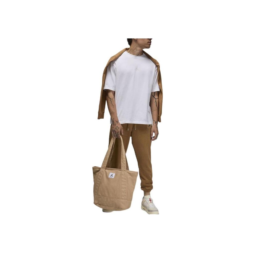 Jordan T-shirt da Uomo a Maniche Corte con Girocollo e Stampa Logo Flight Essentials Comoda Bianca FN5994-100