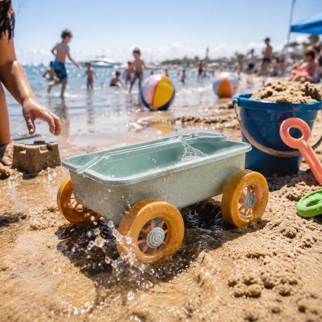Children Sand Play Equipm Portable Beach Trolley Toy for Kids Active