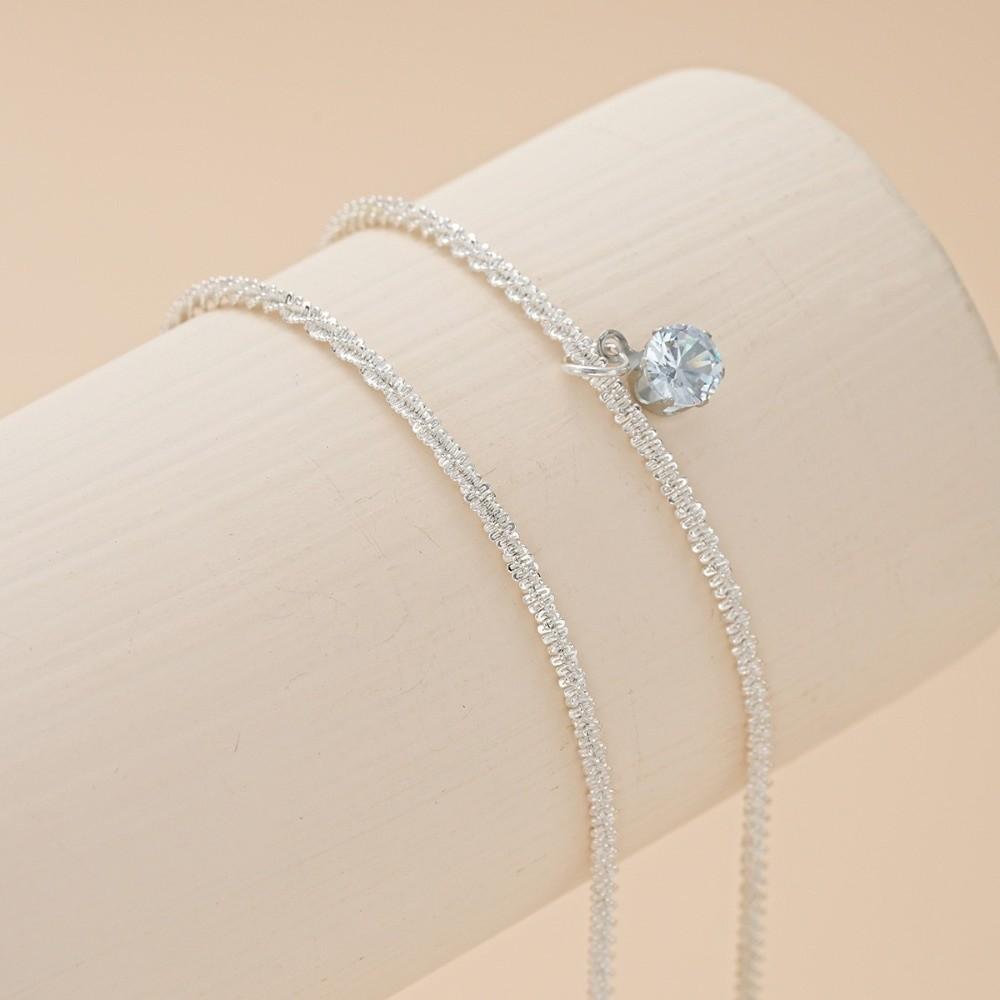 Light Luxury Crystal Anklet Simple Friendship Bracelet Creative Double Layered Ankle Chain Friends