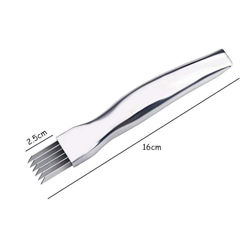 Kitchen Shred Silk The Knife, Stainless Steel Chopped Green Onion Knife, Curved Handle Design, Food Speedy Chopper Green Onion