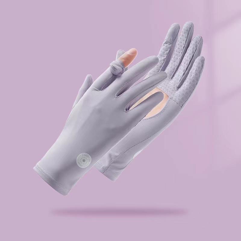 

Sunscreen gloves women summer UV protection Internet celebrity ice silk touch screen outdoor non-slip bicycle driving thin