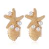 European & American Niche Popular Metal Starfish Pendant Earrings for Women