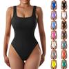 Damen Casual Sexy Fashion Solid Color Button Rib Weste Schlankheitsoverall