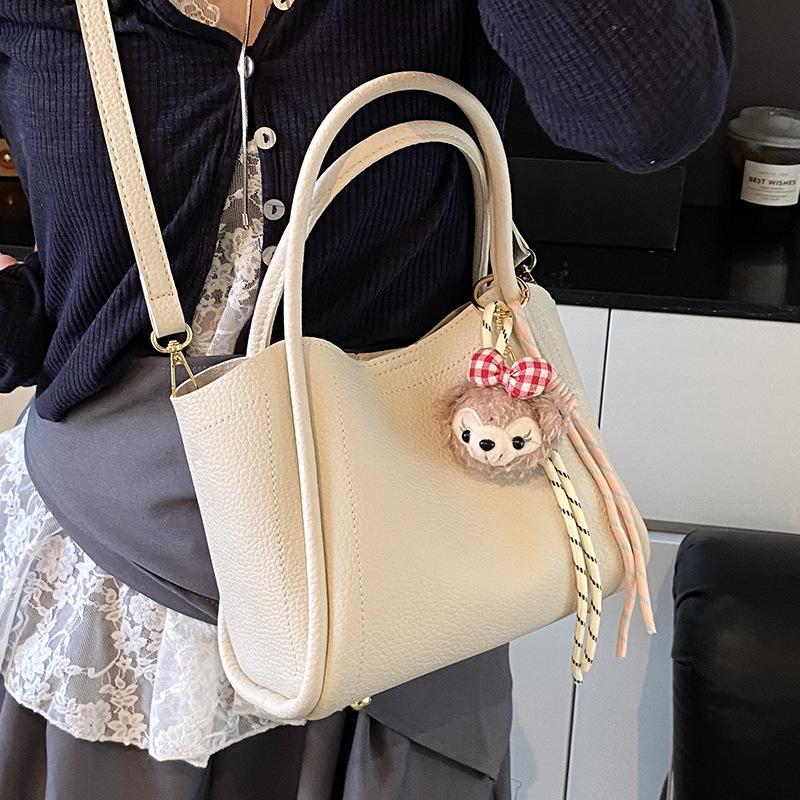 Spring and Summer Leisure Niche Simple Lychee Pattern Portable Vegetable Basket Bag Women Commute To Work Versatile Messenger Bag