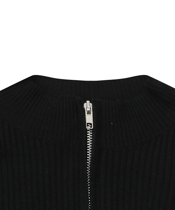 Mucent Orchid Ribbed Crop Knit Zip-Up (7 Colors)