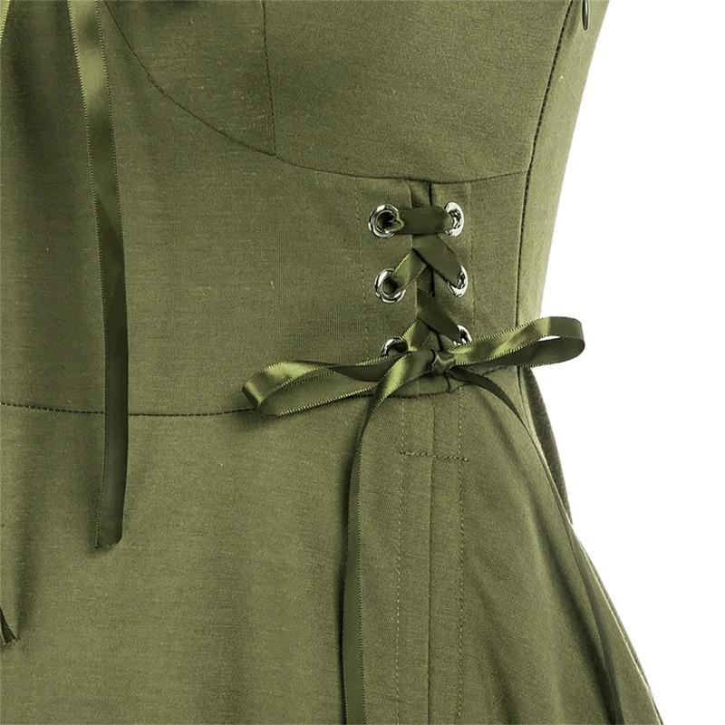 Womens Renaissance Steampunk Dress Lace Up High Low Dress Pirate Costume for Halloween Party